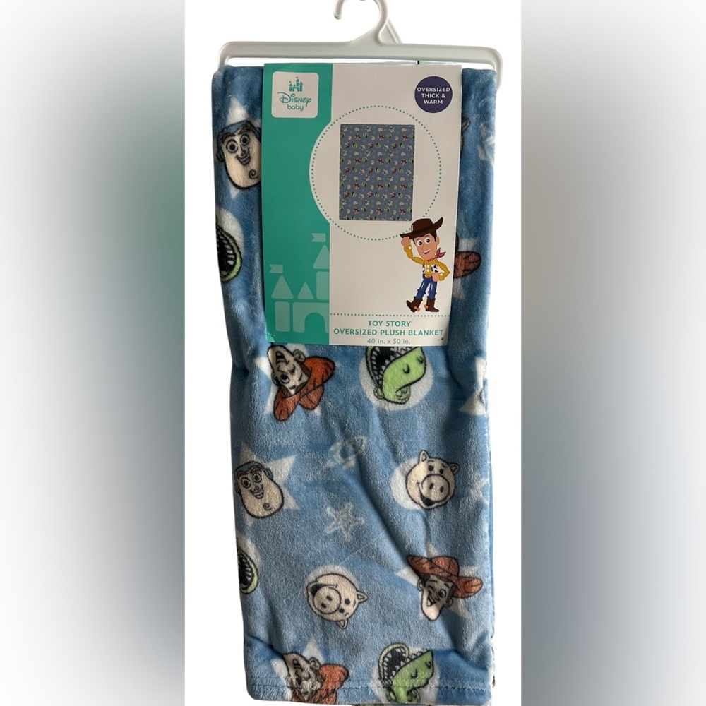 Disney Toy Story Plush Toddler Blanket Oversized 40x50 Woody~Buzz~Rex NWT